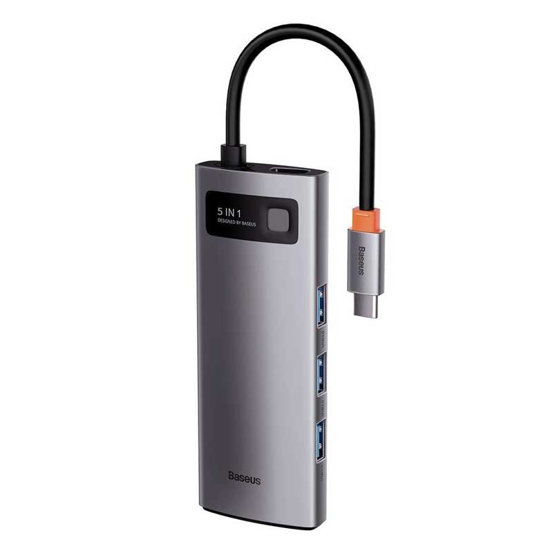 هاب 5 پورت Type-C باسئوس Metal Gleam Series CAHUB-CX0G
