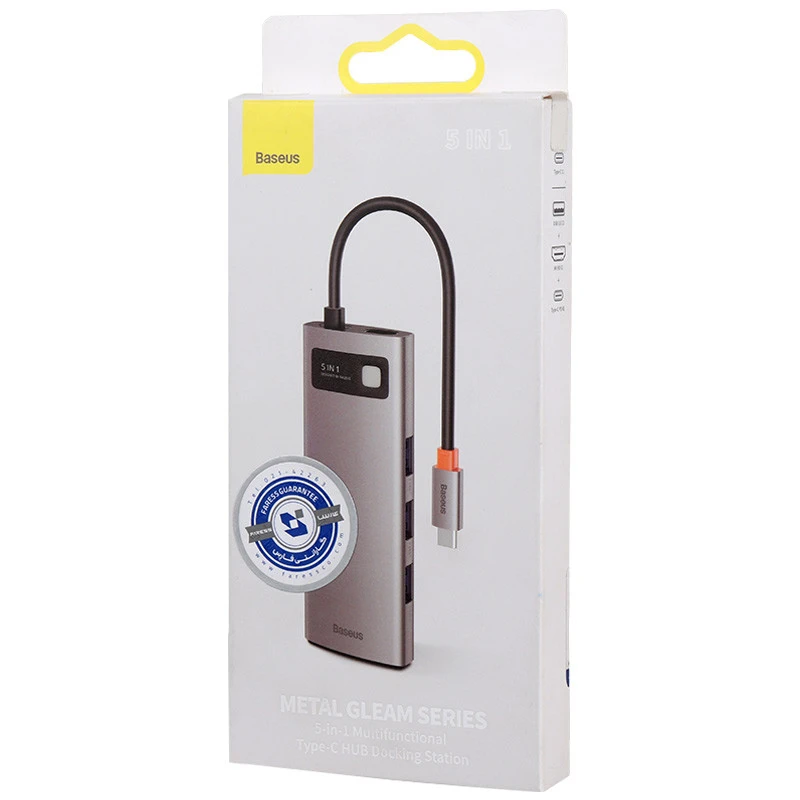 هاب 5 پورت Type-C باسئوس Metal Gleam Series CAHUB-CX0G