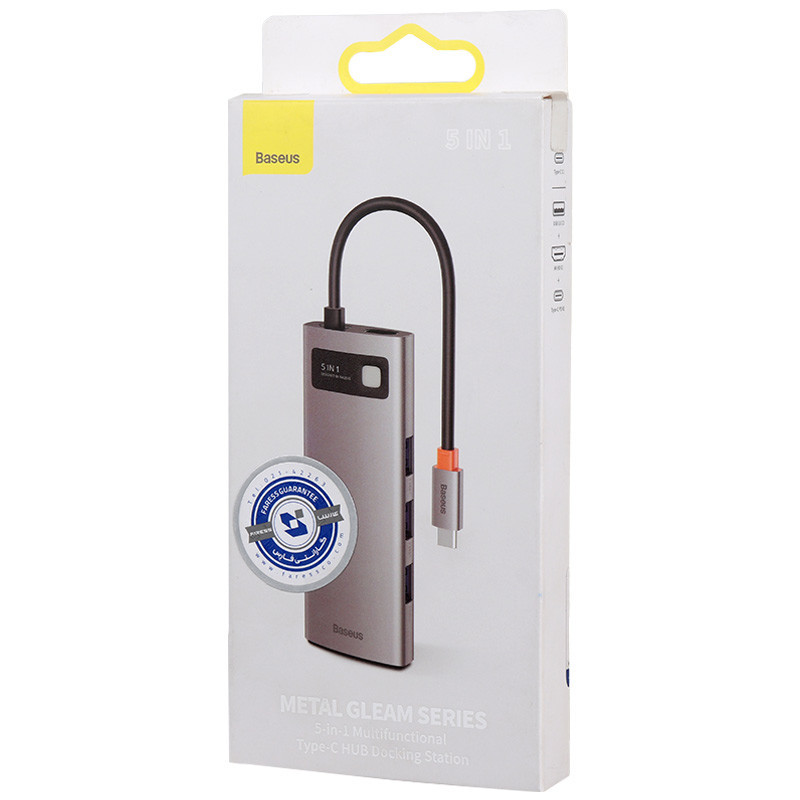 هاب 5 پورت Type-C باسئوس Metal Gleam Series CAHUB-CX0G