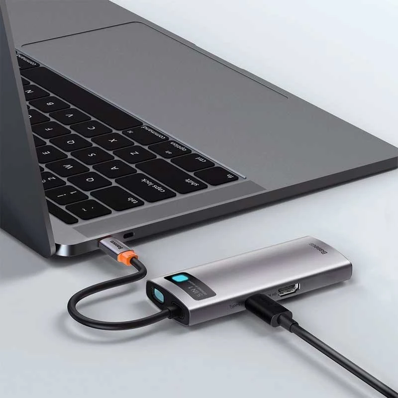 هاب 5 پورت Type-C باسئوس Metal Gleam Series CAHUB-CX0G
