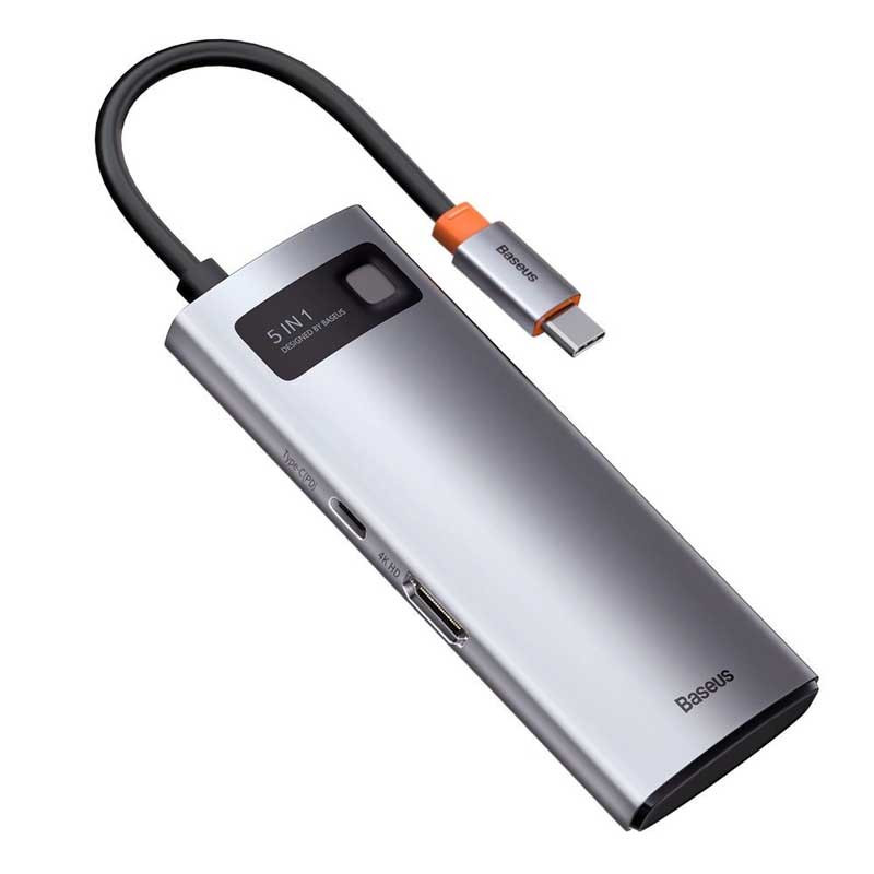 هاب 5 پورت Type-C باسئوس Metal Gleam Series CAHUB-CX0G