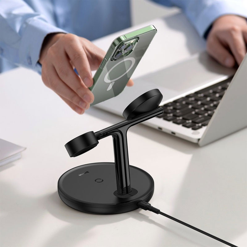 هولدر و شارژر وایرلس Baseus Swan Stand WXTE00010 20W