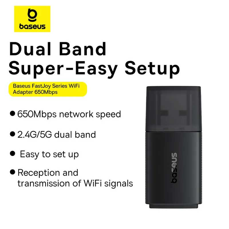 کارت شبکه بی سیم Baseus B01317600111-04 650Mbps