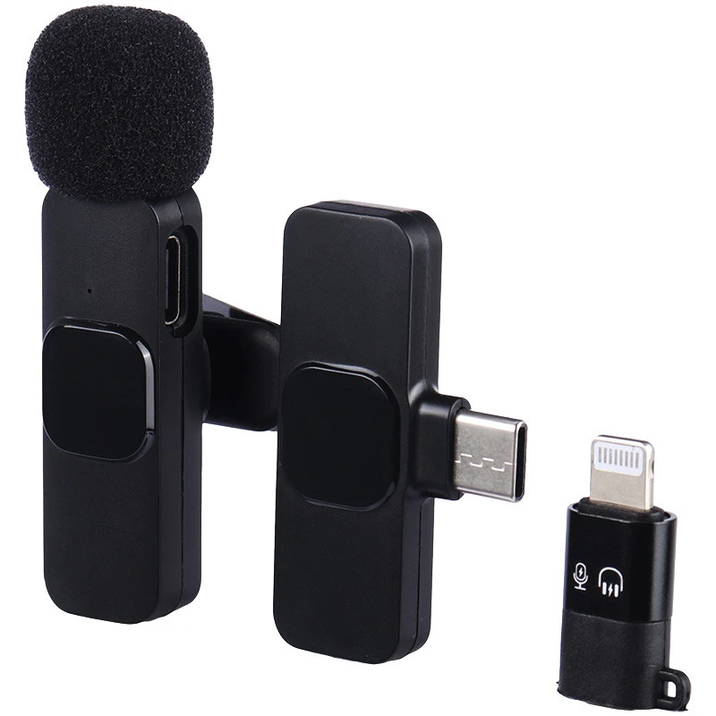 میکروفون یقه ای بی سیم K8 Grade B + تبدیل Type-C to Lightning