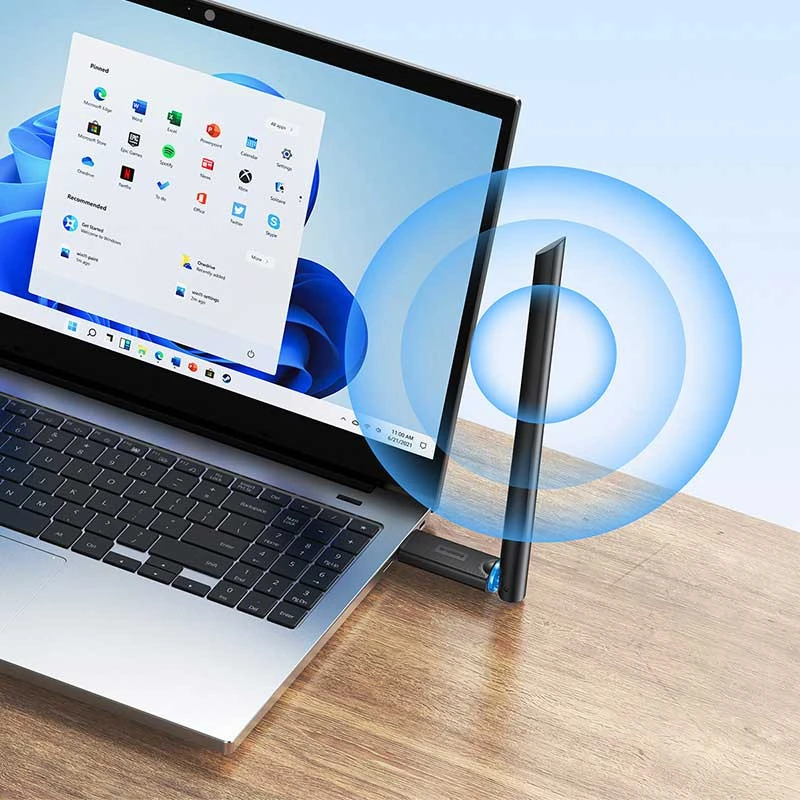 کارت شبکه بی سیم آنتن دار Baseus B01317600111-02 650MBPS