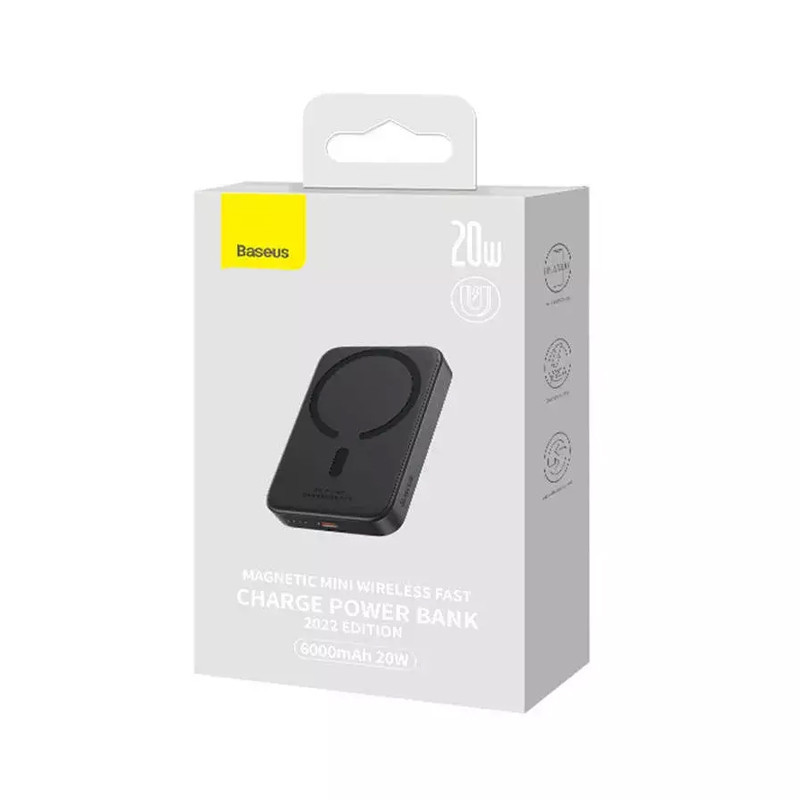 پاور بانک بی سیم فست شارژ باسئوس Magnetic Mini PPCX13000 PD 20W ظرفیت 6000 میلی آمپر ساعت