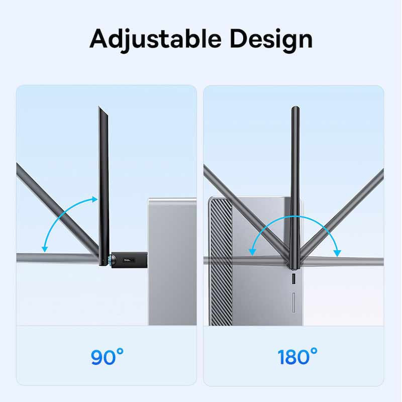 کارت شبکه بی سیم آنتن دار Baseus FastJoy Series B01317600111-02 650Mbps