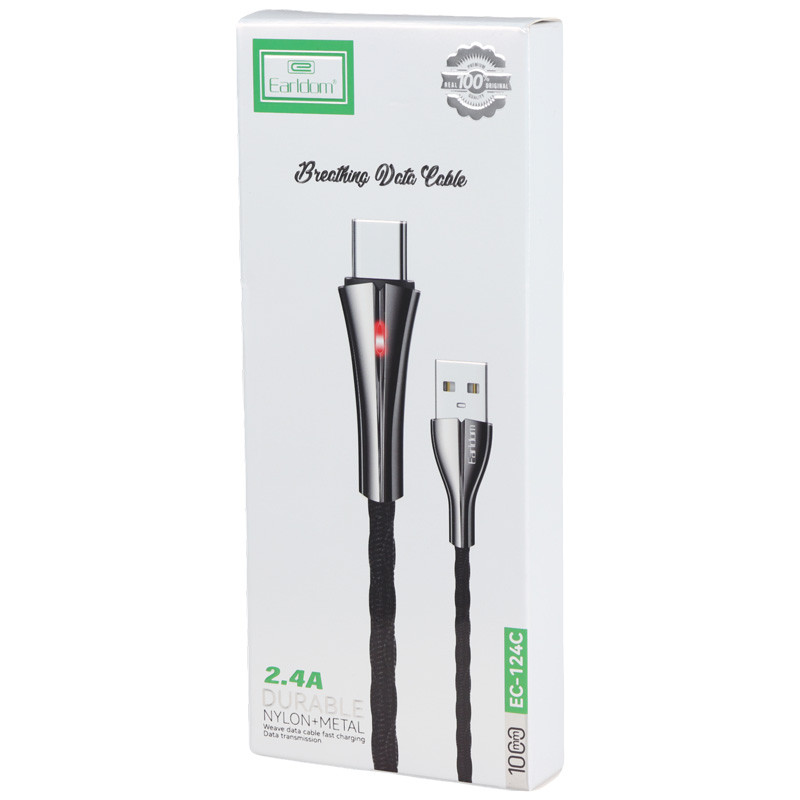 کابل تایپ سی فست شارژ&nbsp;Earldom EC-124C 2.4A 1m