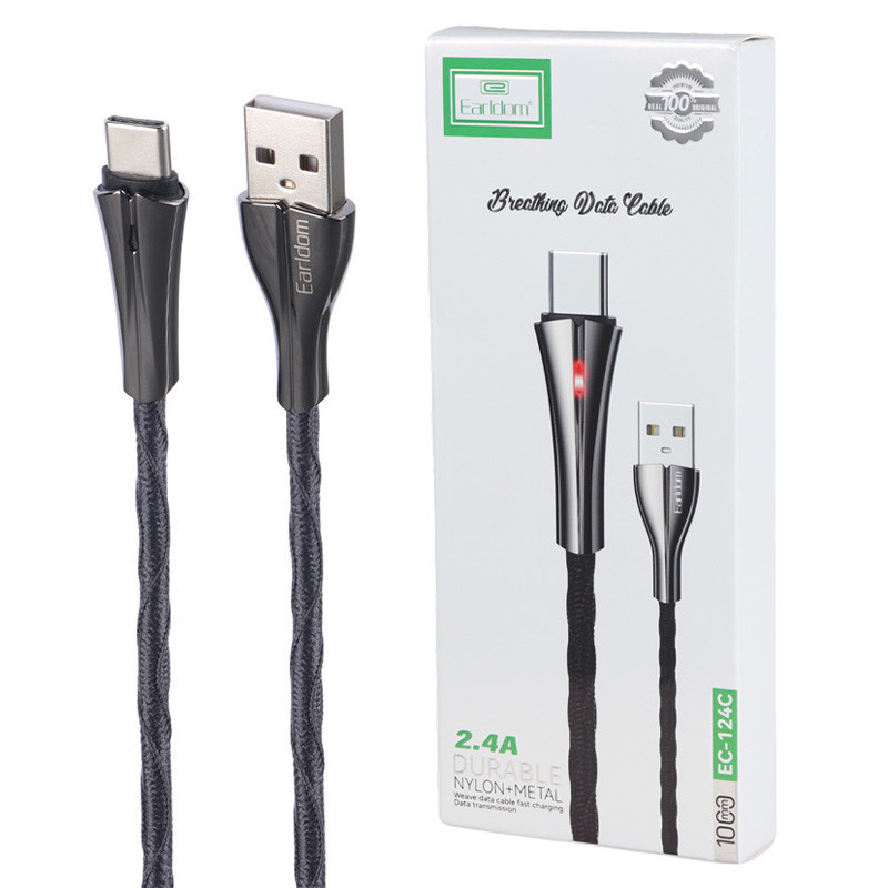 کابل تایپ سی فست شارژ&nbsp;Earldom EC-124C 2.4A 1m