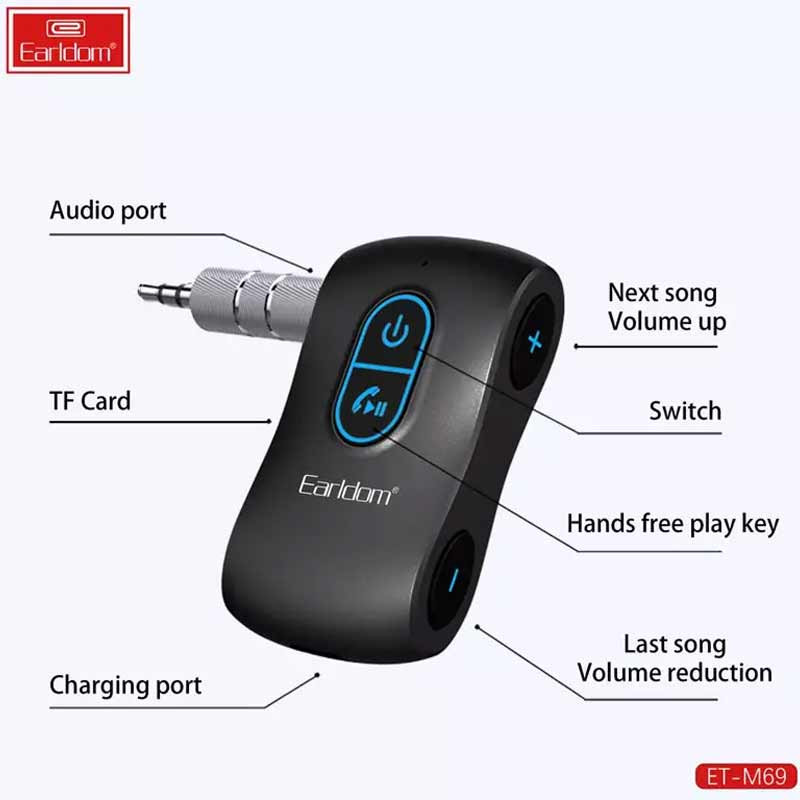 دانگل بلوتوث خودرو شارژی Earldom ET-M69 AUX