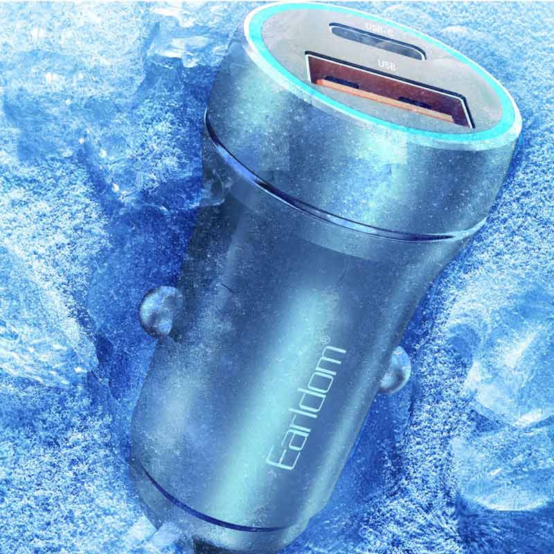 شارژر فندکی فست شارژ Earldom ES-CC29 QC3.0 PD 3.0A 30W + کابل تبدیل تایپ سی