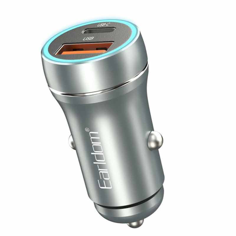 شارژر فندکی فست شارژ Earldom ES-CC29 QC3.0 PD 3.0A 30W + کابل تبدیل تایپ سی