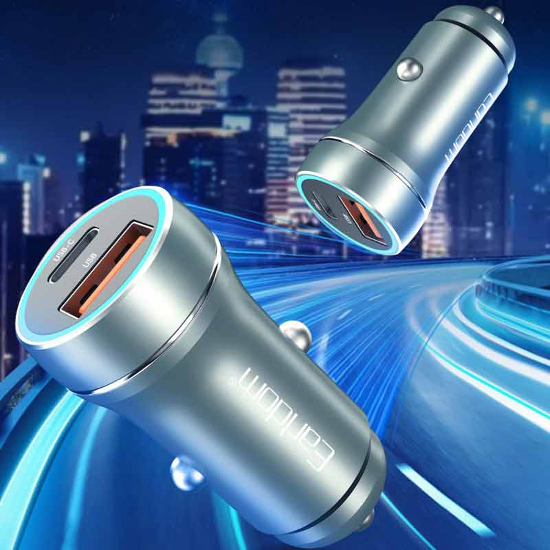 شارژر فندکی فست شارژ Earldom ES-CC29 QC3.0 PD 3.0A 30W + کابل تبدیل تایپ سی
