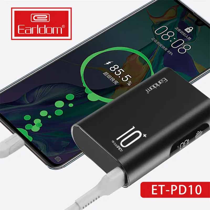 پاوربانک فست شارژ 10000 ارلدام Earldom ET-PD10 QC3.0 PD 22.5W