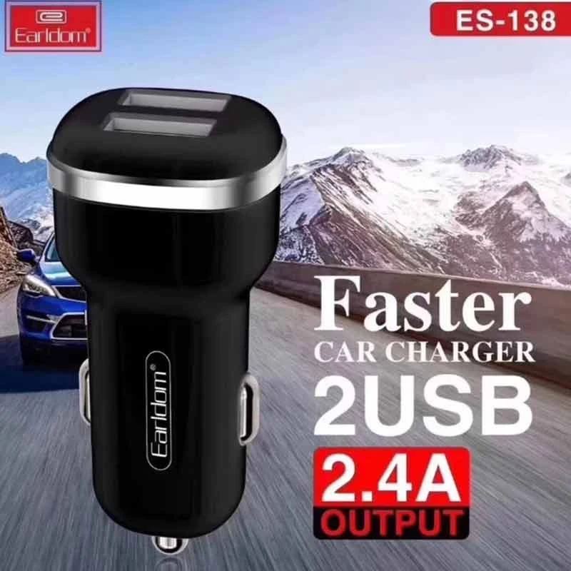شارژر فندکی Earldom ES-138 2.4A 12W + کابل آیفونی