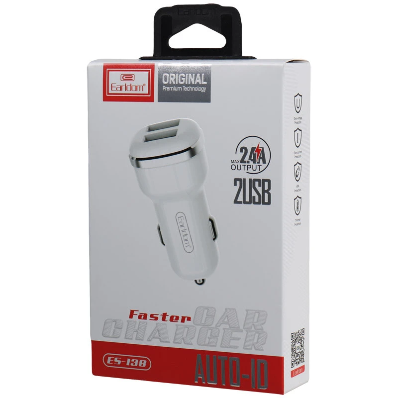شارژر فندکی فست شارژ Earldom ES-138 2.4A 12W + کابل تایپ سی