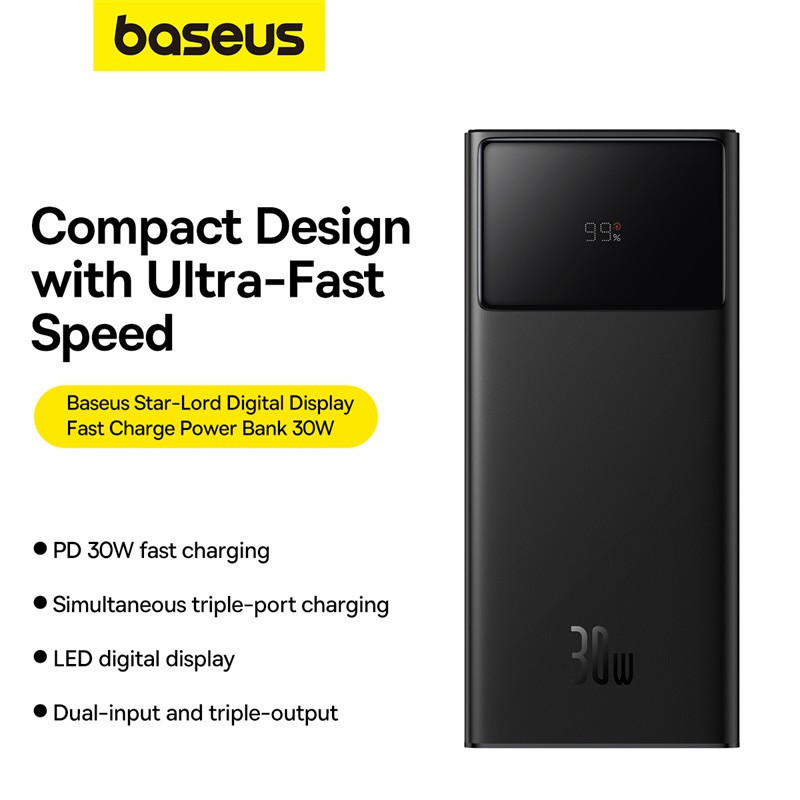 پاور بانک فست شارژ 20000 باسئوس Baseus Star-Lord P10022904113-00 PD 30W