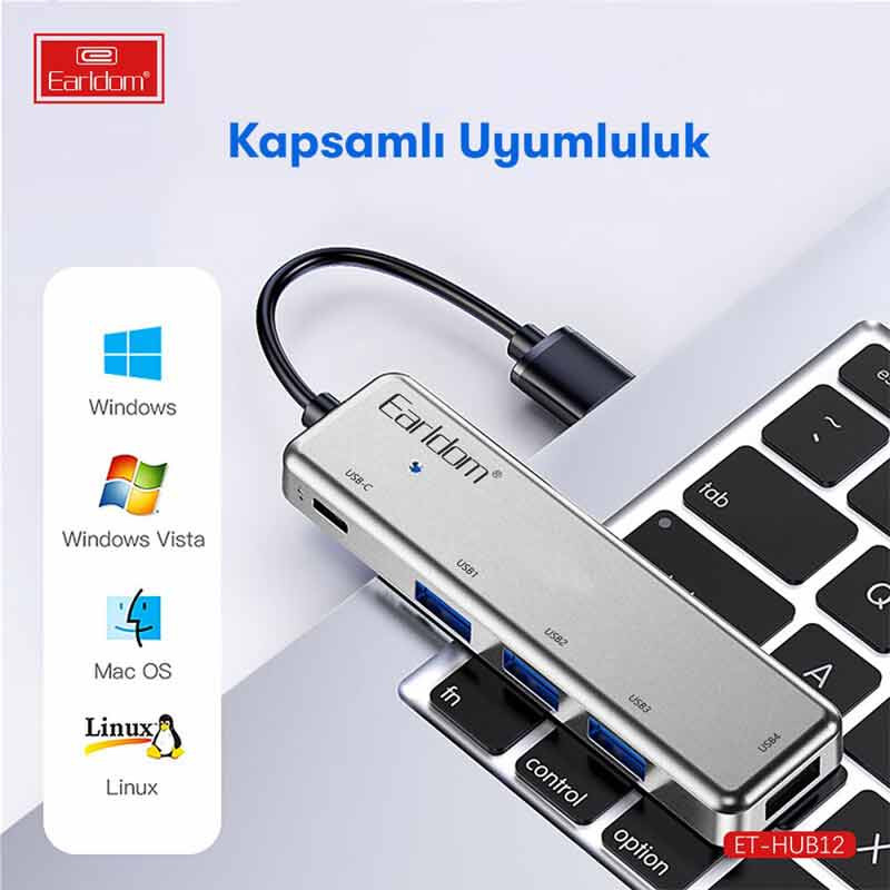 هاب 5 پورت USB2.0 ارلدام ET-HUB12