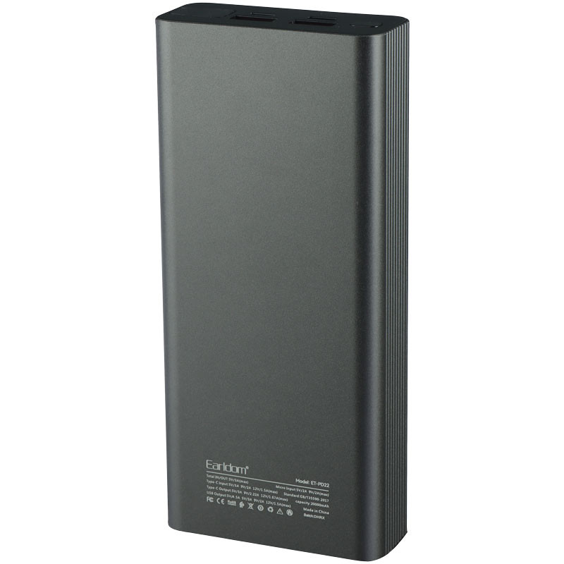 پاوربانک فست شارژ 20000 ارلدام Earldom ET-PD22 QC3 PD 22.5W