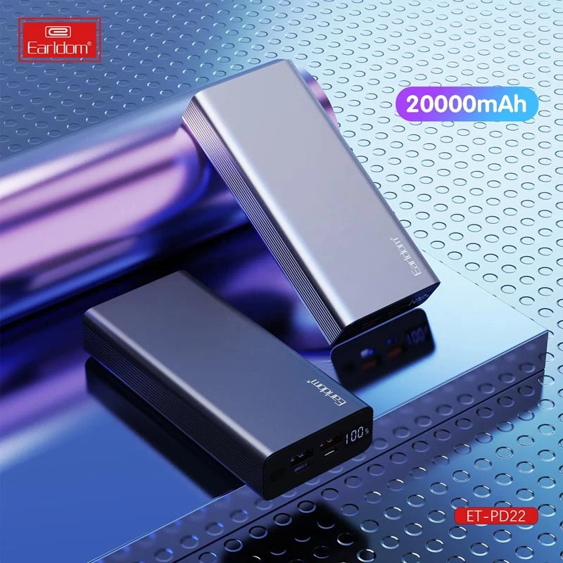 پاوربانک فست شارژ 20000 ارلدام Earldom ET-PD22 QC3 PD 22.5W