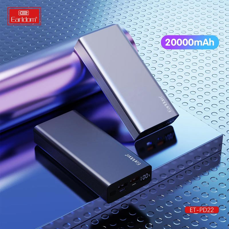پاوربانک فست شارژ 20000 ارلدام Earldom ET-PD22 QC3 PD 22.5W