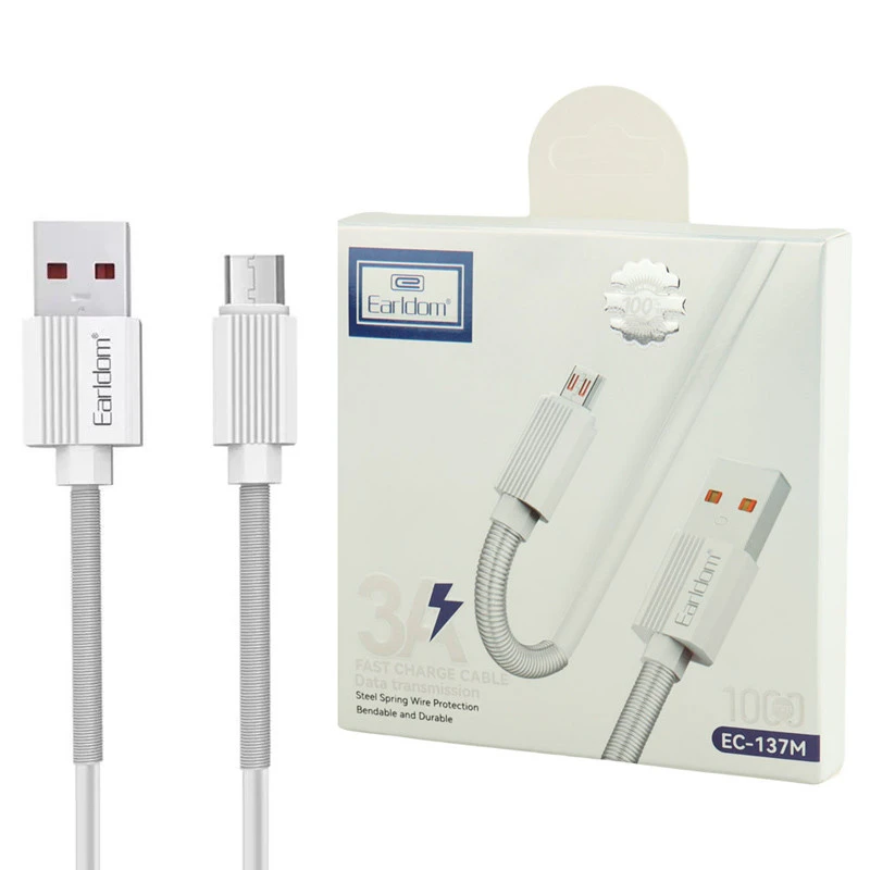 کابل میکرو یو اس بی فست شارژ Earldom EC-137M 3A 1m