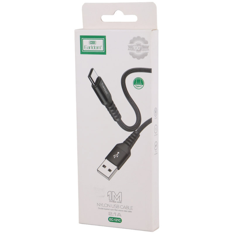 کابل تایپ سی فست شارژ Earldom EC-121C 2.1A 1m