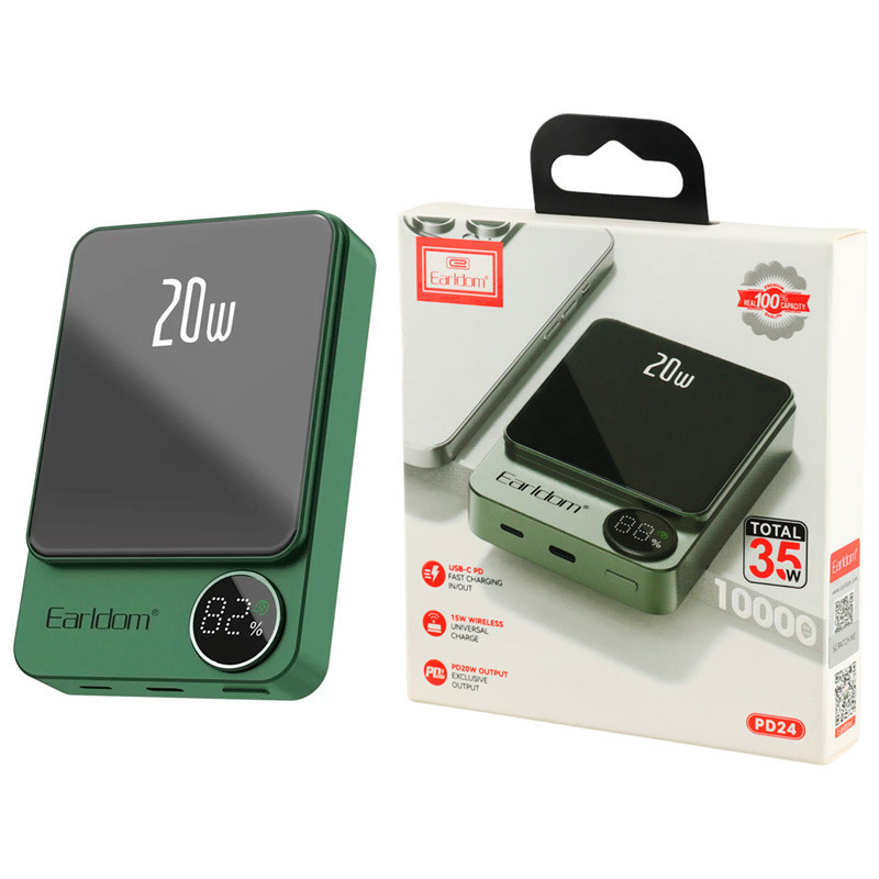 پاور بانک بی سیم فست شارژ 10000 ارلدام Earldom ET-PD24 PD 20W