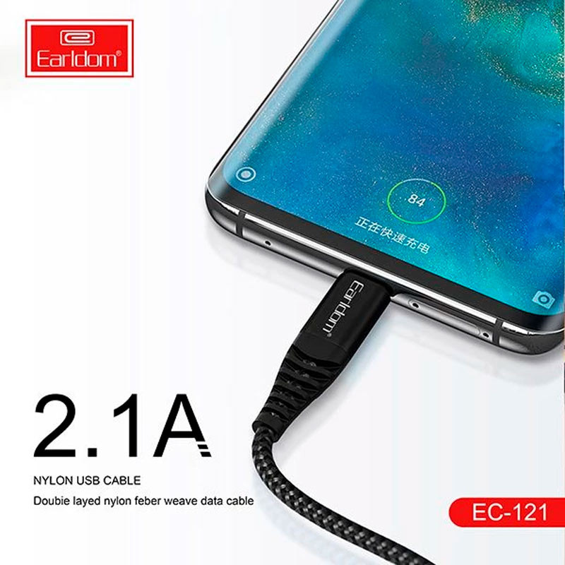 کابل تایپ سی فست شارژ Earldom EC-121C 2.1A 1m