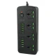 چند راهی 4 خانه برق ارت دار ارلدام ES-SC11 با کابل 2 متری + شارژر USB و Type-C