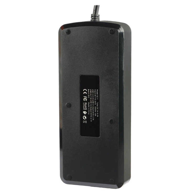 چند راهی 4 خانه برق ارت دار ارلدام ES-SC11 با کابل 2 متری + شارژر USB و Type-C