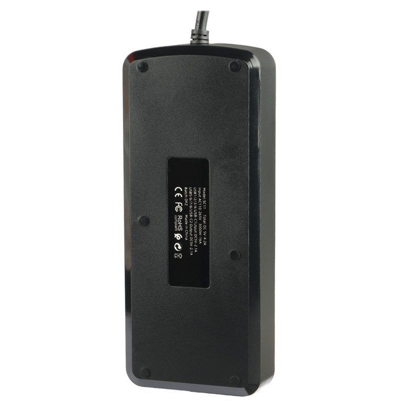 چند راهی 4 خانه برق ارت دار ارلدام ES-SC11 با کابل 2 متری + شارژر USB و Type-C