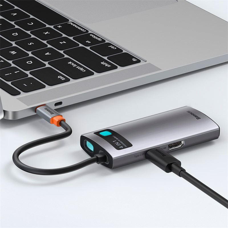 هاب 4 پورت Type-C باسئوس Metal Gleam Series CAHUB-CY0G