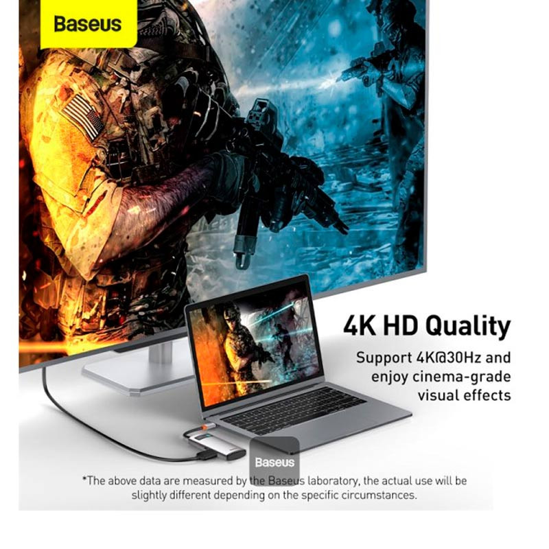 هاب 4 پورت Type-C باسئوس Metal Gleam Series CAHUB-CY0G