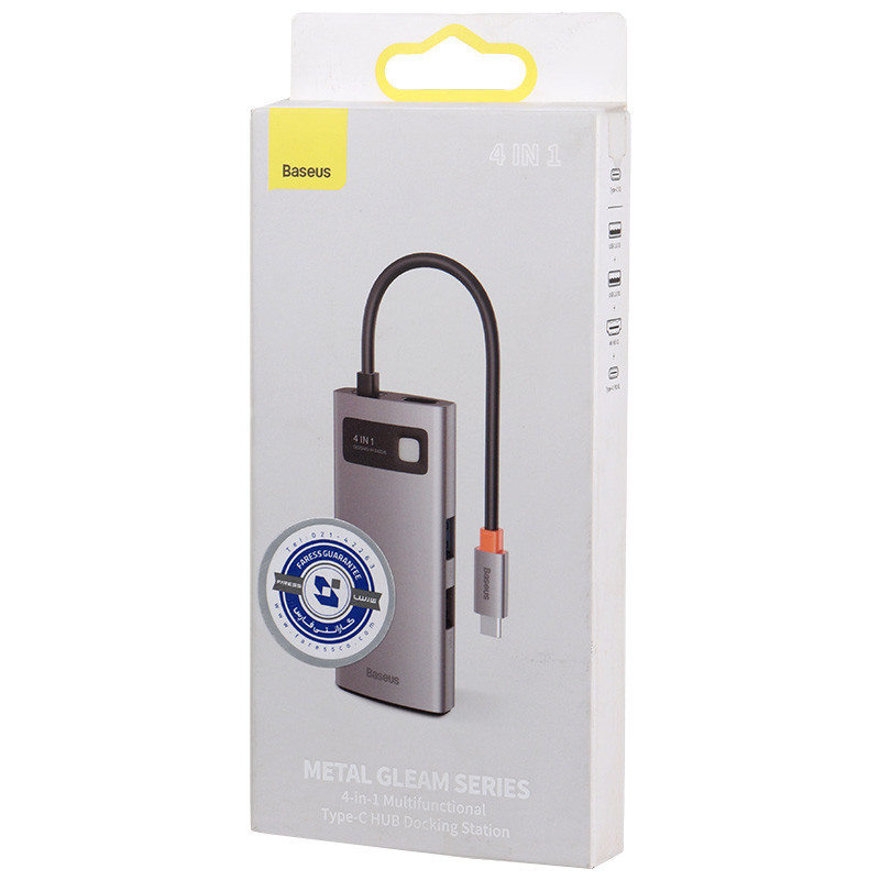 هاب 4 پورت Type-C باسئوس Metal Gleam Series CAHUB-CY0G