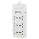 چند راهی 6 خانه برق ارت دار ارلدام ES-SC09 با کابل 2 متری + شارژر USB و Type-C
