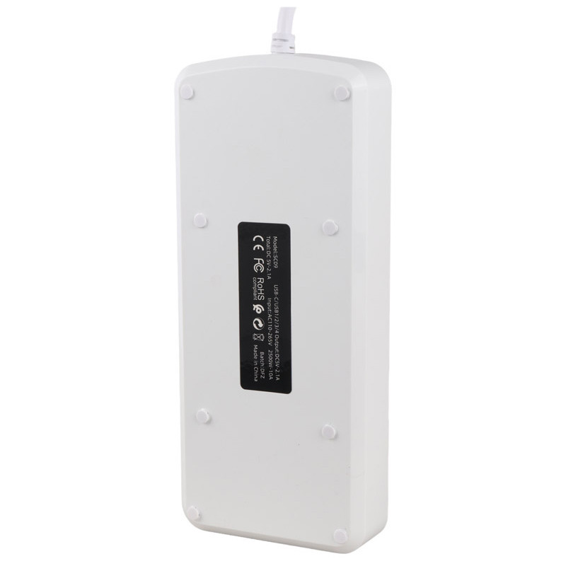 چند راهی 6 خانه برق ارت دار ارلدام ES-SC09 با کابل 2 متری + شارژر USB و Type-C