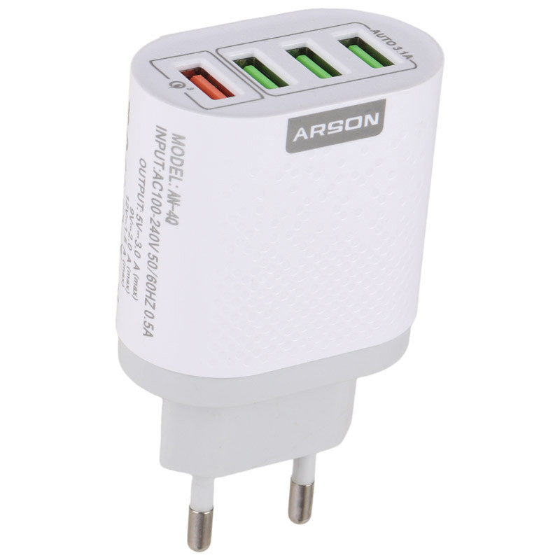 کلگی فست شارژ Arson AN-4Q 4Port QC3.0 PD 3A 18W
