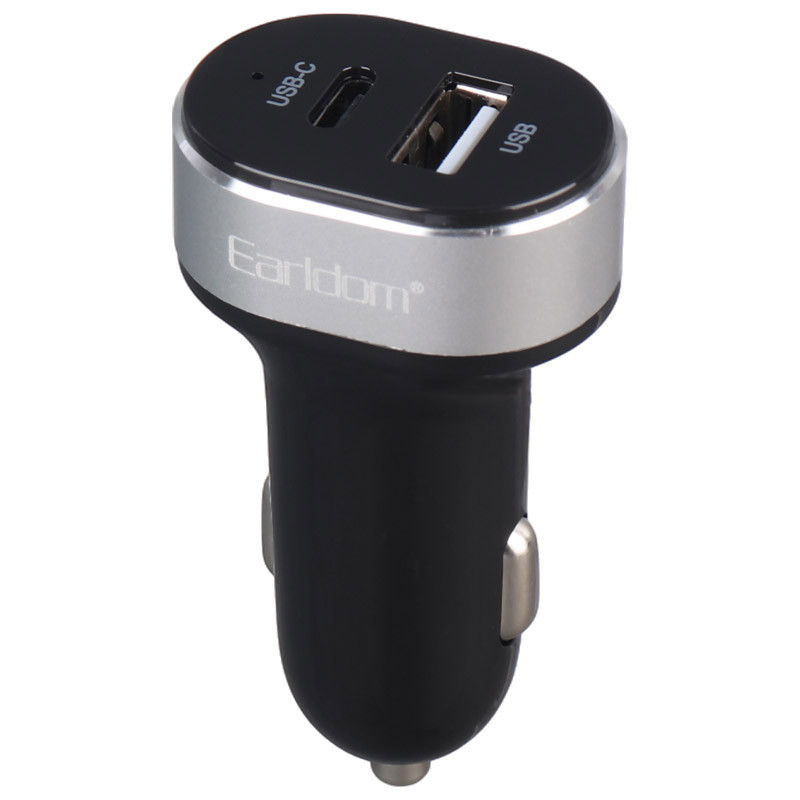 شارژر فندکی فست شارژ Earldom ES-CC14 2.4A QC3.0 PD 12W + کابل تایپ سی
