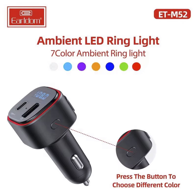 شارژر فندکی + FM Player بلوتوثی Earldom ET-M52