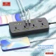 چند راهی 4 خانه برق ارت دار ارلدام ES-SC11 با کابل 2 متری + شارژر USB و Type-C