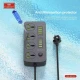 چند راهی 4 خانه برق ارت دار ارلدام ES-SC11 با کابل 2 متری + شارژر USB و Type-C