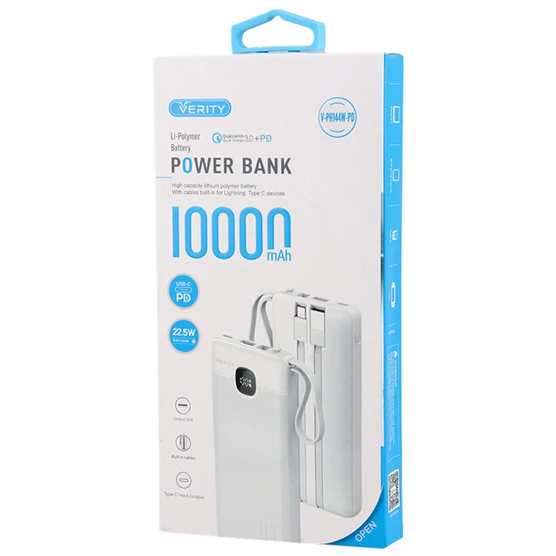 پاور بانک فست شارژ وریتی V-PH144W-PD QC3.0 PD 22.5W ظرفیت 10000 میلی آمپر ساعت