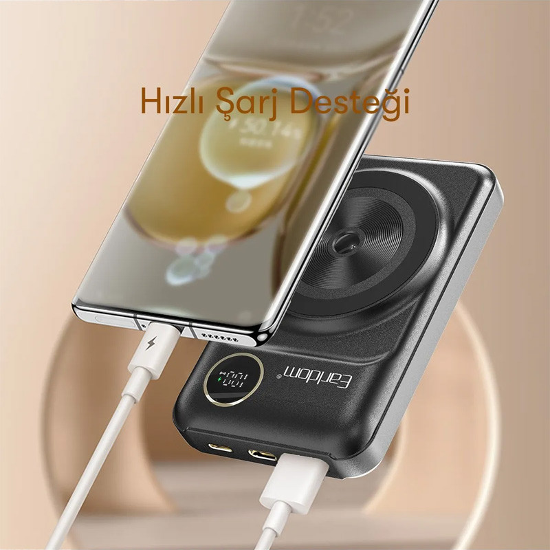 پاور بانک بی سیم فست شارژ 10000 ارلدام Earldom ET-PD28 PD3.0 22.5W