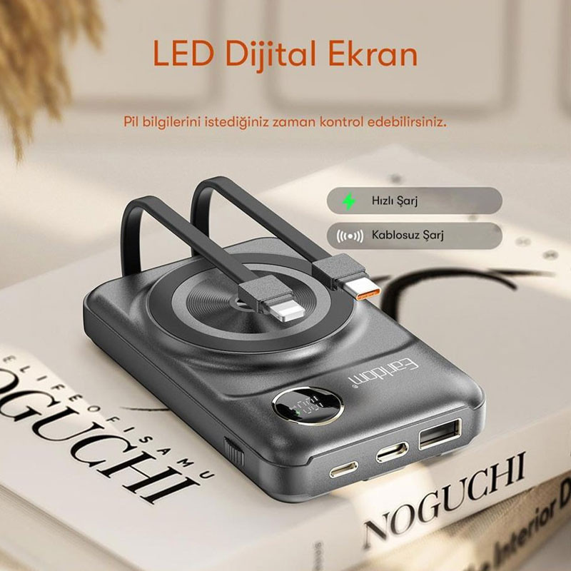 پاور بانک بی سیم فست شارژ 10000 ارلدام Earldom ET-PD28 PD3.0 22.5W