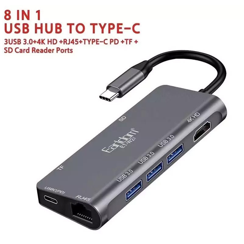 هاب 8 پورت Type-C ارلدام ET-W21