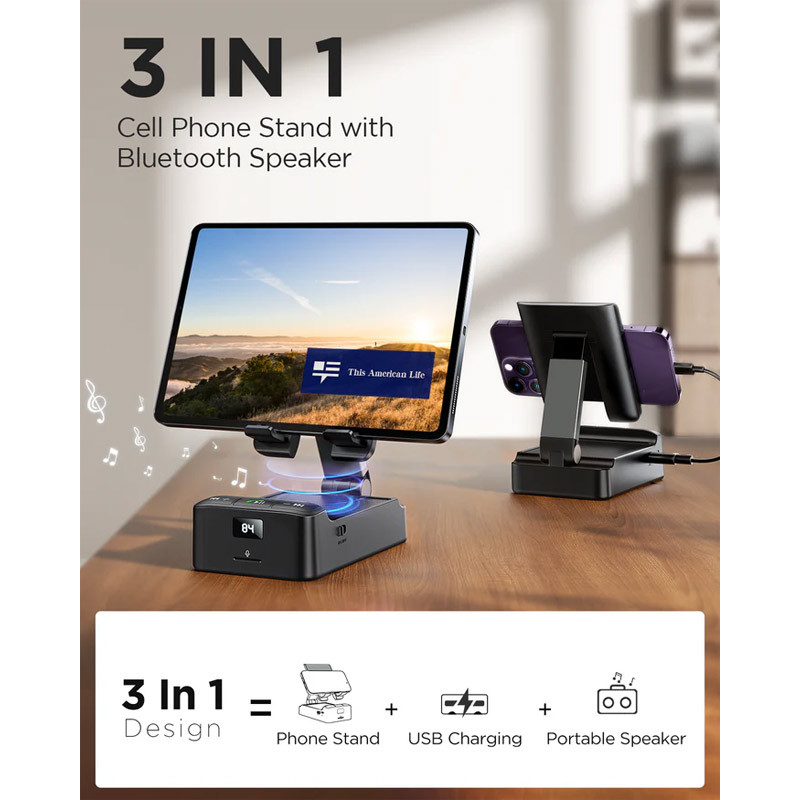 اسپیکر بلوتوثی و هولدر موبایل و تبلت Joyroom JR-MH01