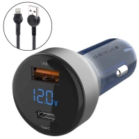 شارژر فندکی فست شارژ Earldom ES-CC10 QC3.0 PD 3.6A 45W + کابل آیفونی