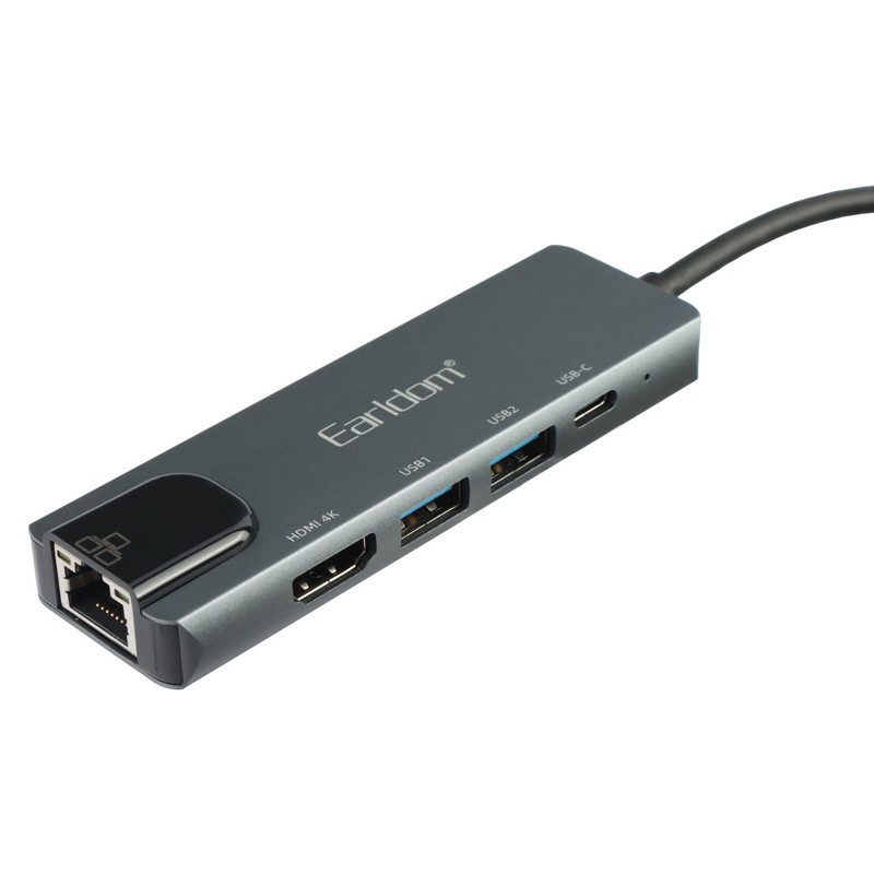 هاب Earldom ET-W27 Type-C To USB3.0/USB2.0/HDMI/RJ45/Type-C