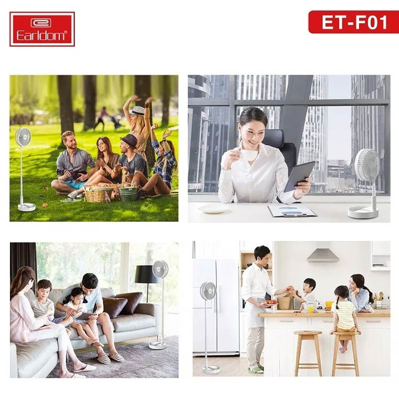 پنکه رومیزی شارژی ارلدام ET-F01 + ریموت کنترل